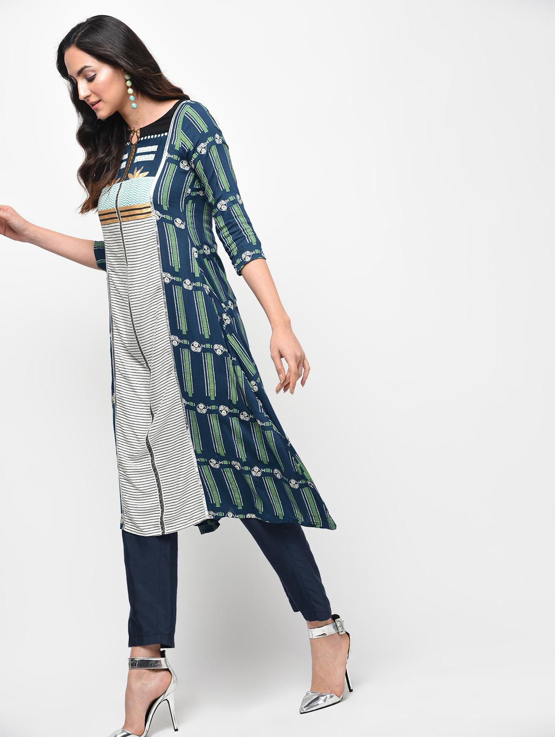 printed a-line kurta - 15950704 - Zoom Image - 2