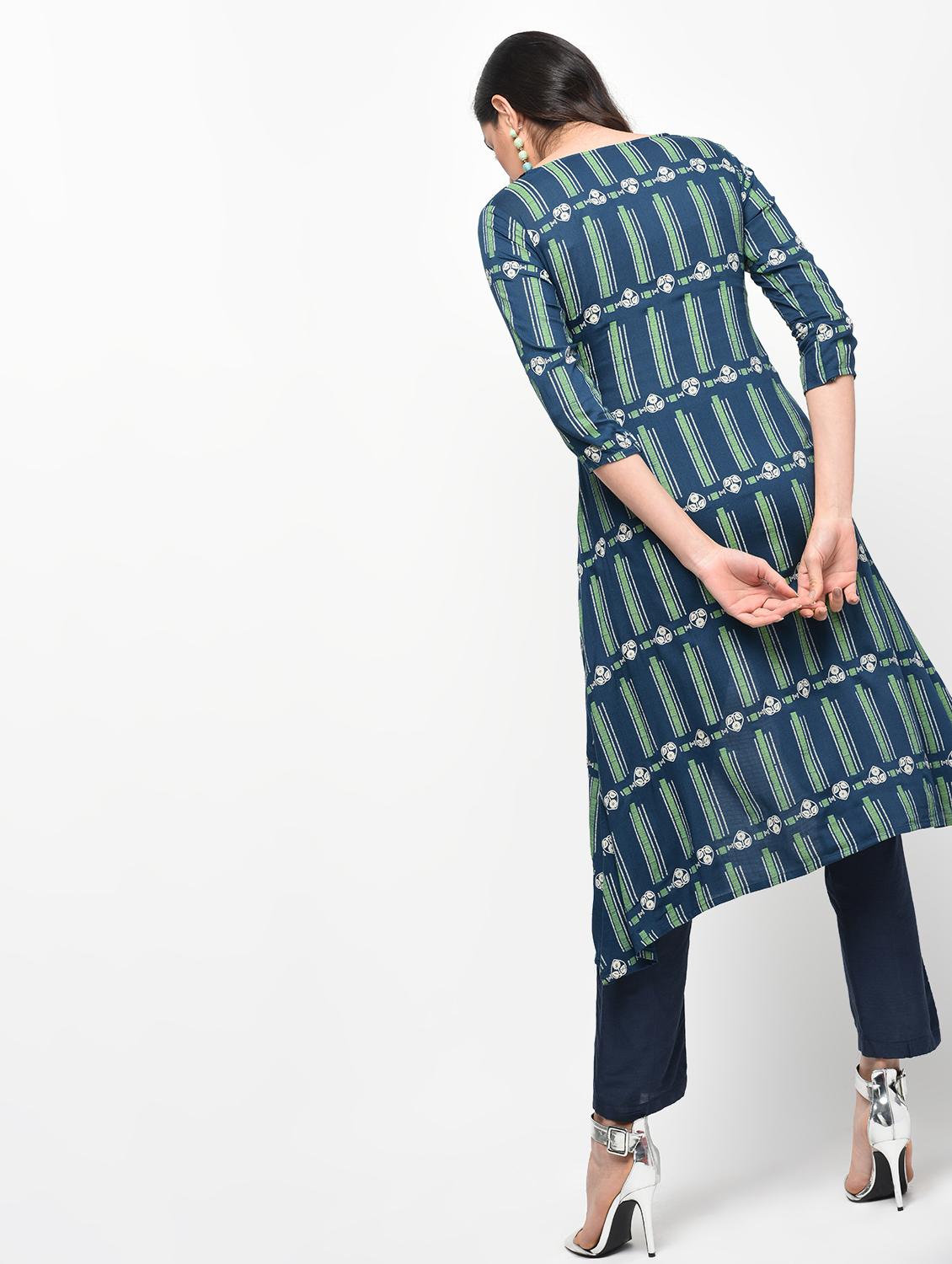 printed a-line kurta - 15950704 - Zoom Image - 3