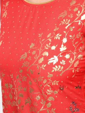 foil print straight kurta with palazzo set - 15950738 - Standard Image - 6