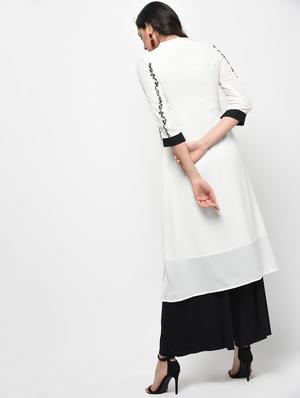 embroidered a-line kurta - 15950748 - Standard Image - 4