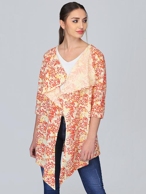 block print asymmetric shrug - 15950836 - Standard Image - 1