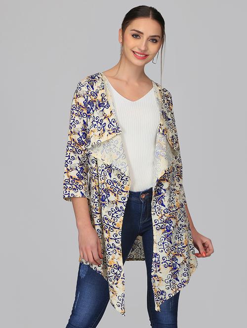 block print asymmetric shrug - 15950837 - Standard Image - 1