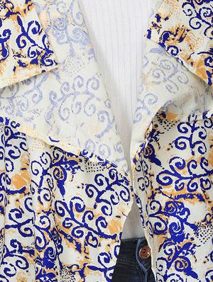 block print asymmetric shrug - 15950837 - Standard Image - 4