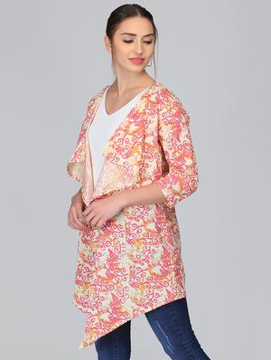 block print asymmetric shrug - 15950838 - Standard Image - 3