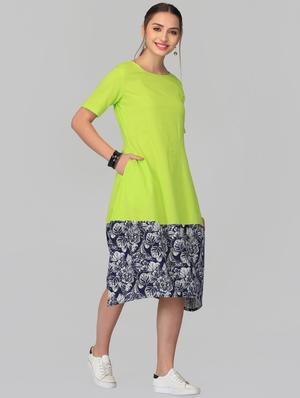 pocket detail floral hem a-line dress - 15950840 - Standard Image - 2