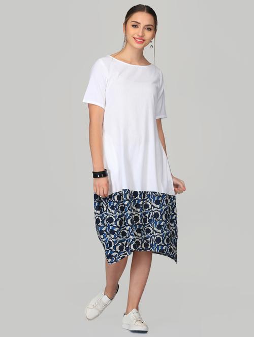 pocket detail floral hem a-line dress - 15950841 - Standard Image - 1