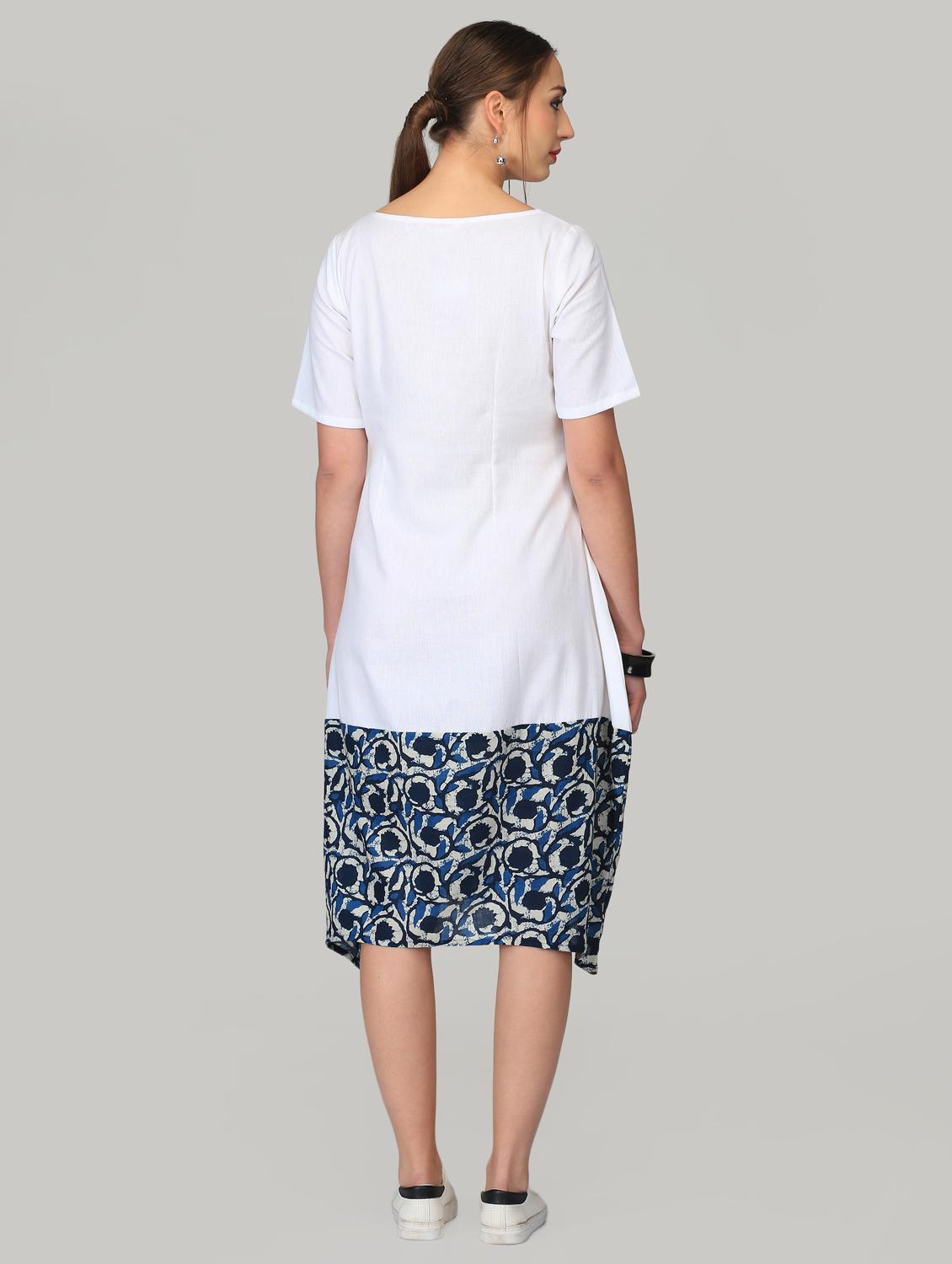 pocket detail floral hem a-line dress - 15950841 - Zoom Image - 2