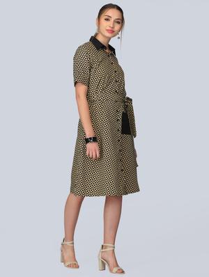 contrast pocket button up a-line dress - 15950842 - Standard Image - 2