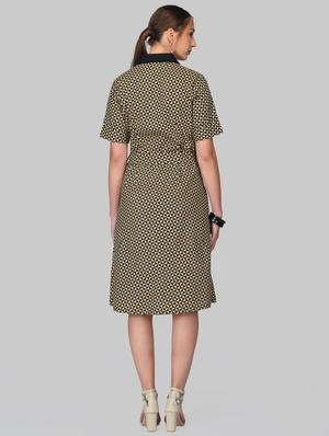 contrast pocket button up a-line dress - 15950842 - Standard Image - 3