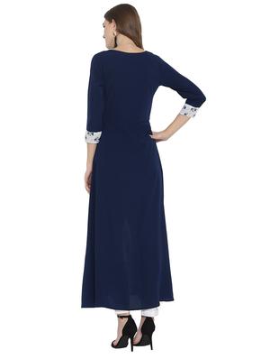 printed a-line key hole kurta - 15950920 - Standard Image - 3