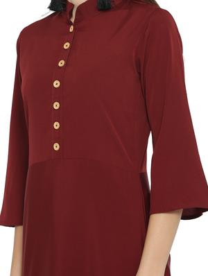 maroon layered kurta - 15951114 - Standard Image - 4