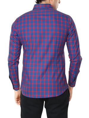 navy blue cotton casual shirt - 15951422 - Standard Image - 2