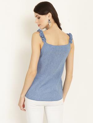 frilled cami neck top - 15951825 - Standard Image - 3