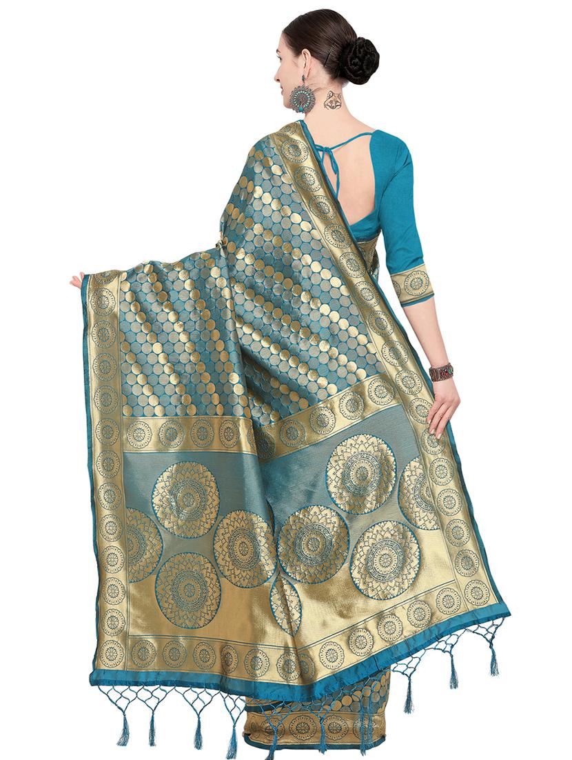 self design kanjivaram saree with blouse - 15951844 - Zoom Image - 2