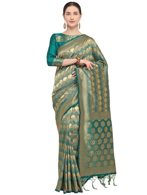 self design kanjivaram saree with blouse - 15951846 - Standard Image - 1