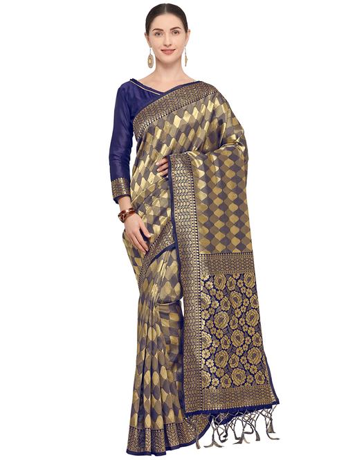 self design kanjivaram saree with blouse - 15951849 - Standard Image - 1