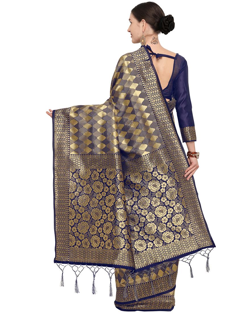 self design kanjivaram saree with blouse - 15951849 - Zoom Image - 2