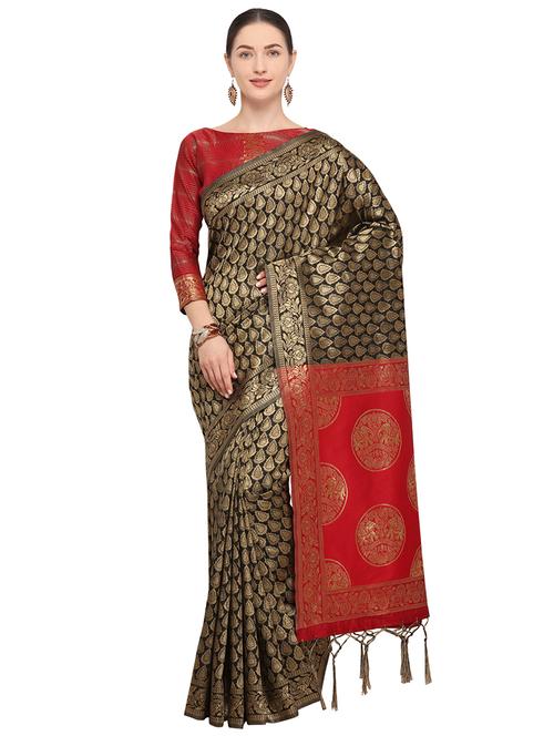 self design kanjivaram saree with blouse - 15951853 - Standard Image - 1