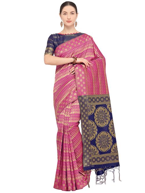 self design kanjivaram saree with blouse - 15951854 - Standard Image - 1