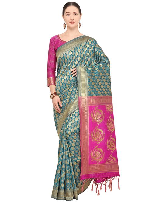 self design kanjivaram saree with blouse - 15951860 - Standard Image - 1