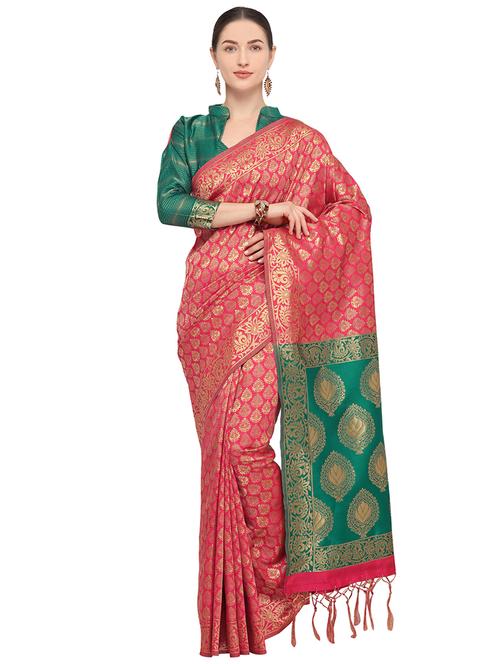 self design kanjivaram saree with blouse - 15951861 - Standard Image - 1
