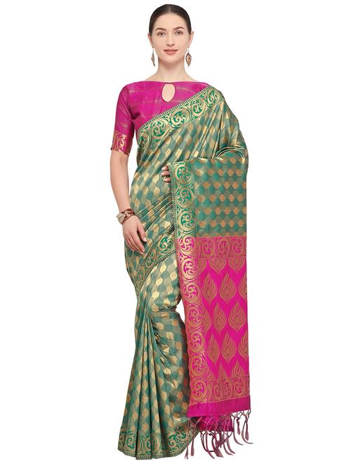 self design kanjivaram saree with blouse - 15951862 - Standard Image - 1