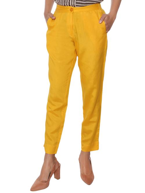 elasticated waist flat front trouser - 15952569 - Standard Image - 1