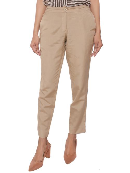 elasticated waist flat front trouser - 15952572 - Standard Image - 1