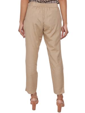 elasticated waist flat front trouser - 15952572 - Standard Image - 3