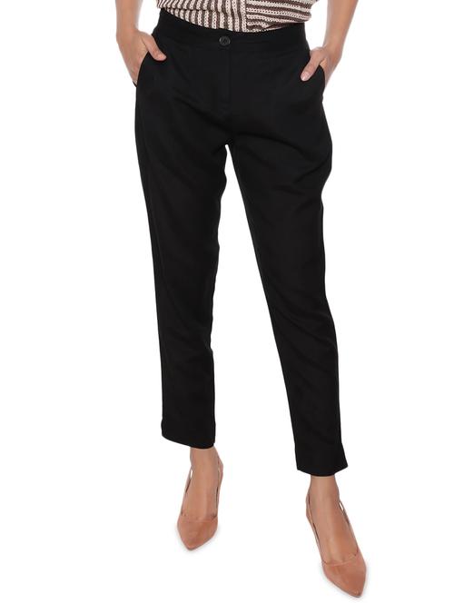 elasticated waist flat front trouser - 15952573 - Standard Image - 1