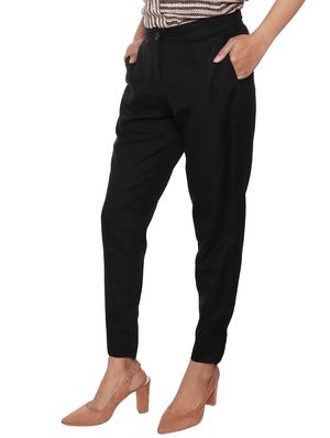 elasticated waist flat front trouser - 15952573 - Standard Image - 2