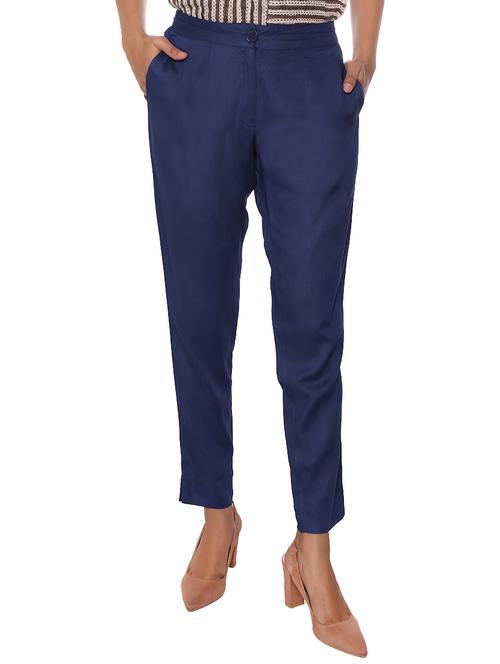 elasticated waist flat front trouser - 15952578 - Standard Image - 1