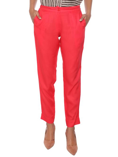 elasticated waist flat front trouser - 15952579 - Standard Image - 1
