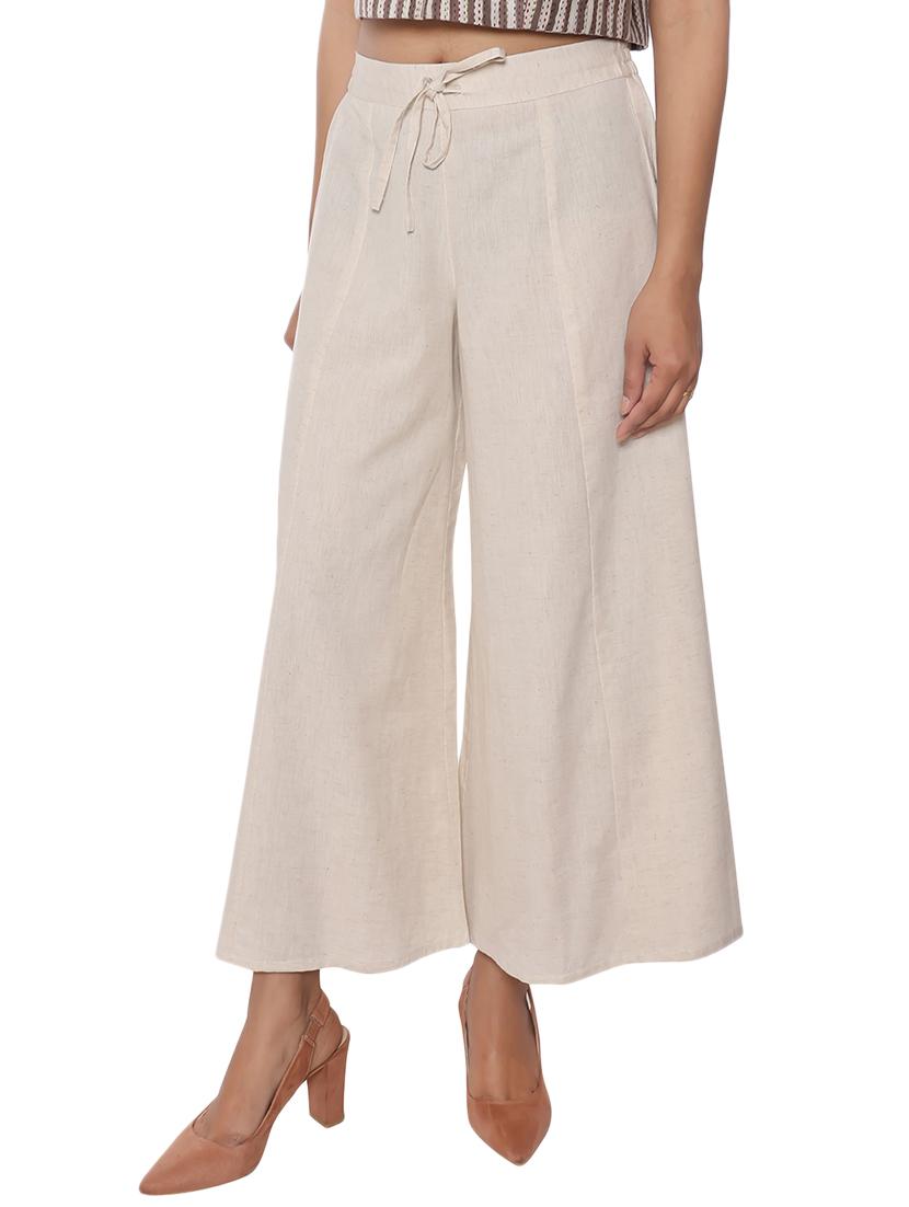 drawstring waist flared palazzo - 15952588 - Zoom Image - 1