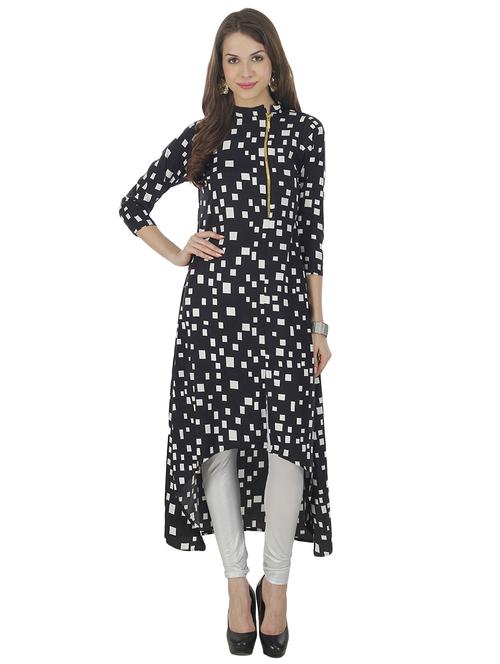 checkered high low kurta - 15952883 - Very Small Image - 1