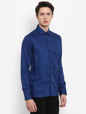 blue solid casual shirt - 15952892 - Standard Image - 2