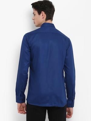 blue solid casual shirt - 15952892 - Standard Image - 3
