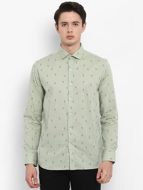 green printed casual shirt - 15952895 - Very Small Image - 1