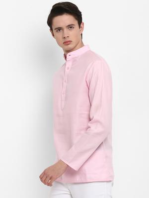 pink cotton short kurta - 15952902 - Standard Image - 2