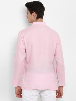 pink cotton short kurta - 15952902 - Standard Image - 3