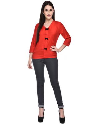 v-neck bow detail top - 15953101 - Standard Image - 4