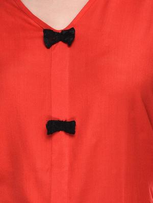 v-neck bow detail top - 15953101 - Standard Image - 5