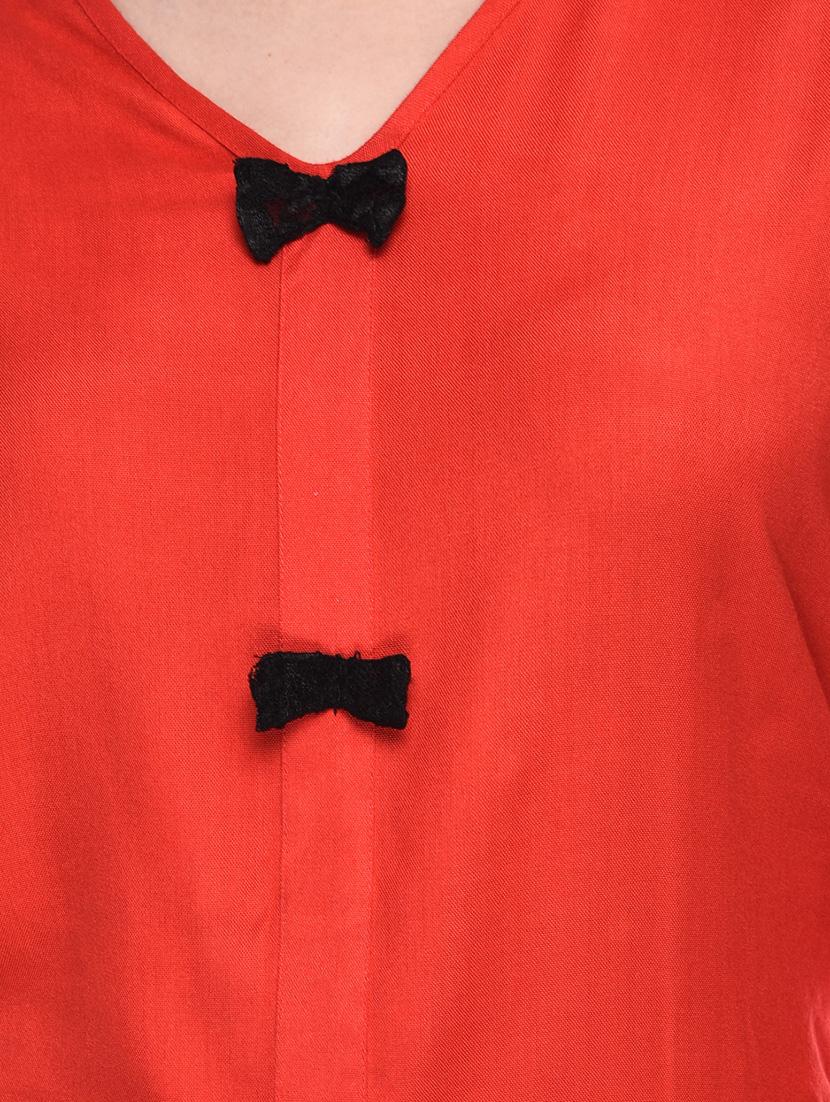 v-neck bow detail top - 15953101 - Zoom Image - 5