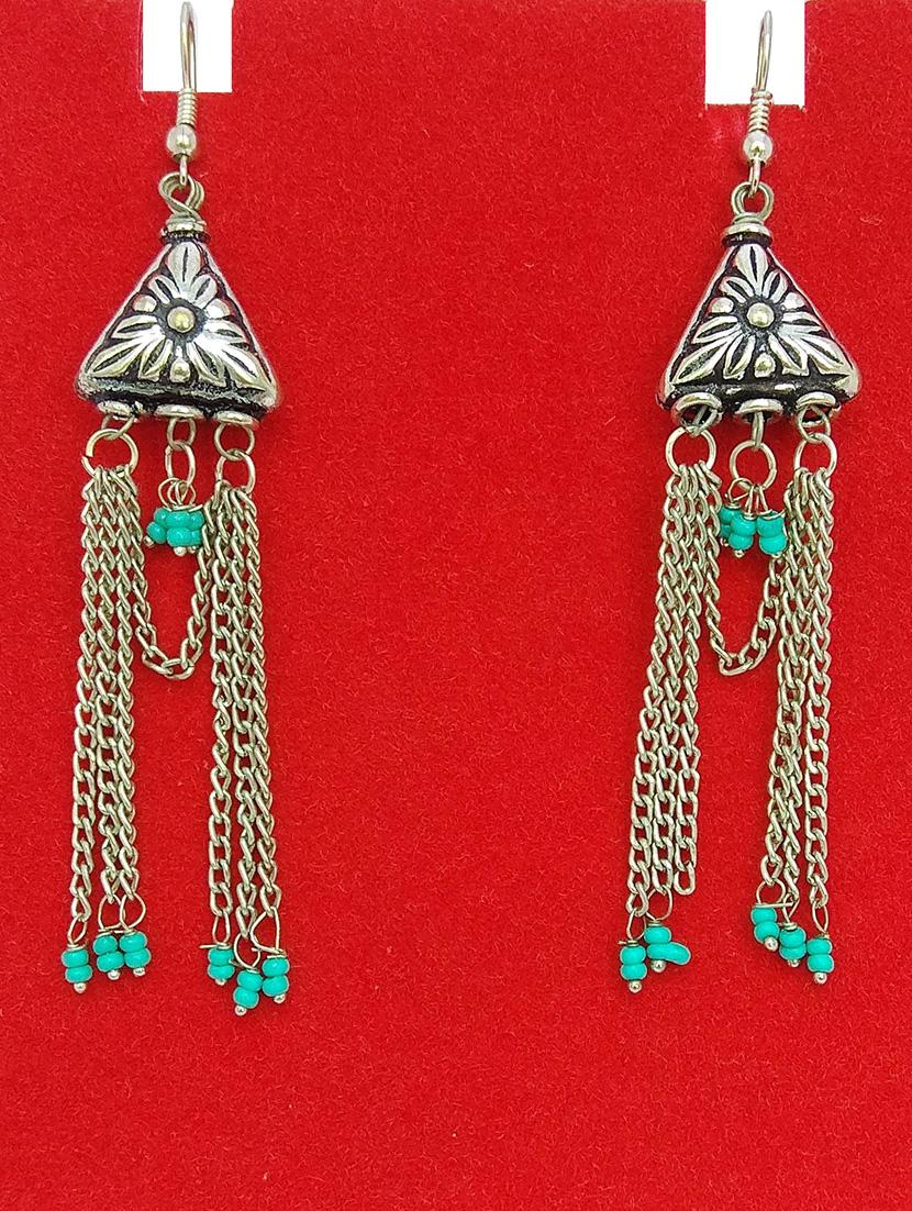 silver brass hoop earring - 15953115 - Zoom Image - 2