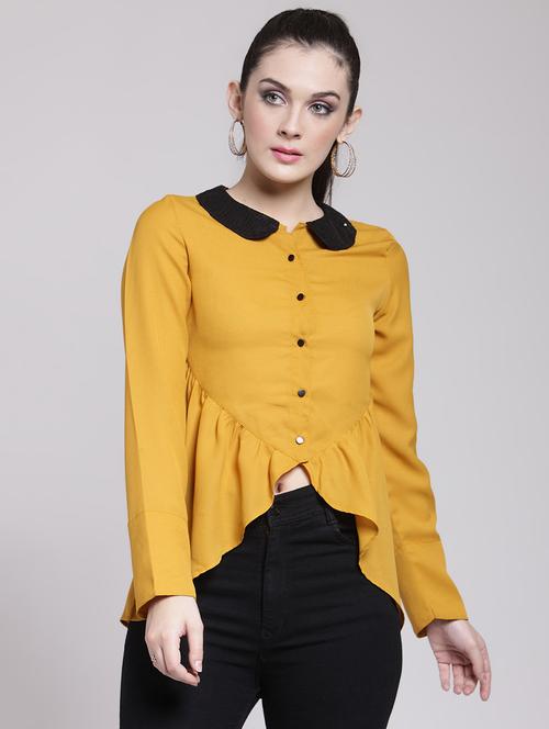 button up high low top - 15953245 - Standard Image - 1