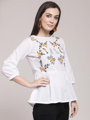 floral gathered waist top - 15953250 - Standard Image - 2
