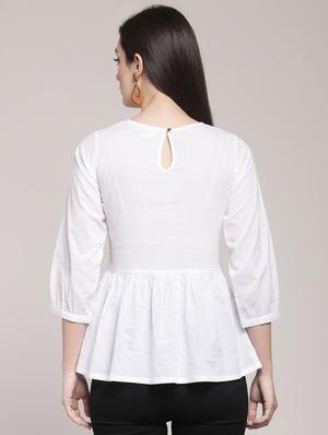 floral gathered waist top - 15953250 - Standard Image - 3