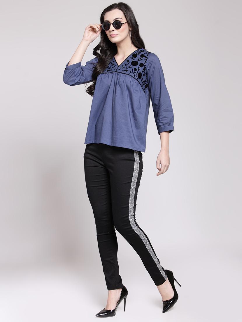 gather detail floral yoke top - 15953258 - Zoom Image - 4