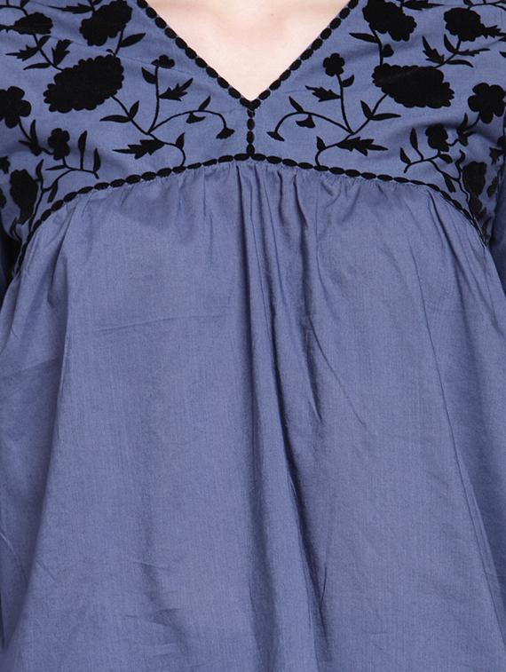 gather detail floral yoke top - 15953258 - Zoom Image - 5