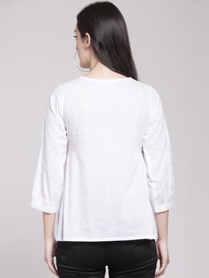 gather detail floral yoke top - 15953259 - Standard Image - 3